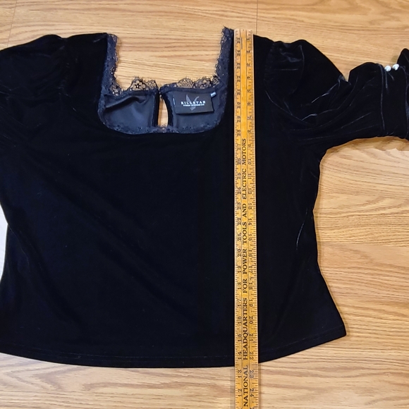 Killstar Dottie Dottie Velvet Top with Lace Trim - Picture 12 of 16